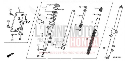 FOURCHETTE AVANT CBF1000FAB de 2011